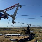 60t crane supporting championship golf television coverage