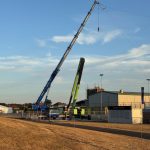 Mobile crane installation for broadcast camera system
