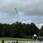 Event infrastructure and lifting support at major golf tournament